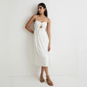 NWT Madewell women’s Double-Tie Cutout Sweetheart Midi Dress
Size: 8
Color:white